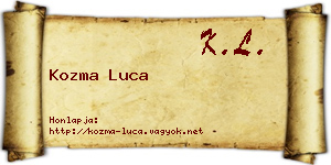 Kozma Luca névjegykártya