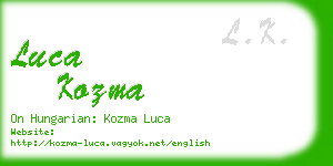 luca kozma business card